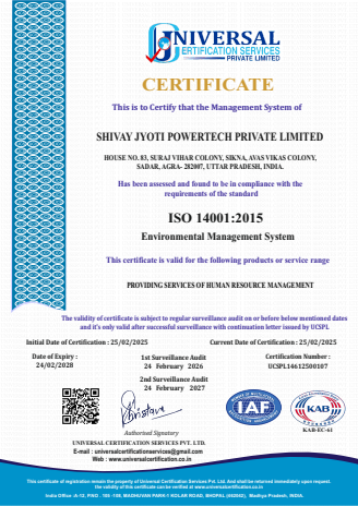 ISO 14001 certificate preview