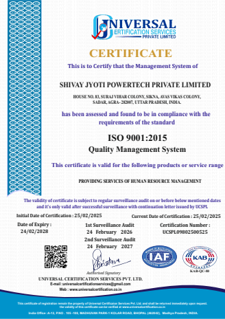 ISO 9001 certificate preview